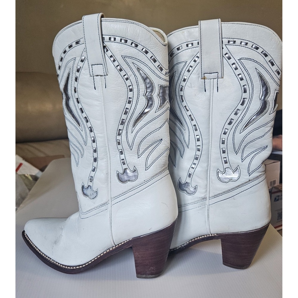 Braziilian Genuine leather cowgirl White Western Cowboy Boots – Women's Size  6M